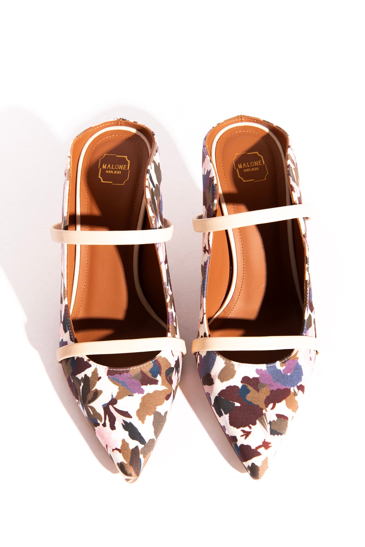 MALONE SOULIERS Floral Satin Heeled Mules (Sz. 36)