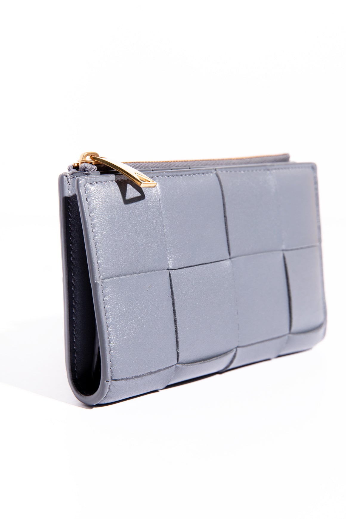 BOTTEGA VENETA Grey Medium Cassette Bi-Fold Zip Wallet