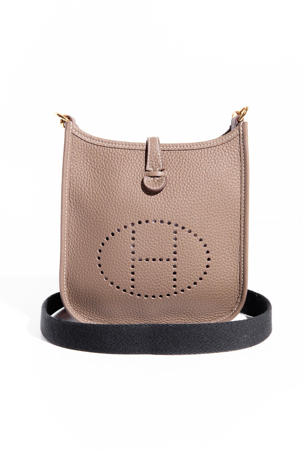 HERMES Etoupe Clemence Evelyne Mini II TPM Shoulder Bag