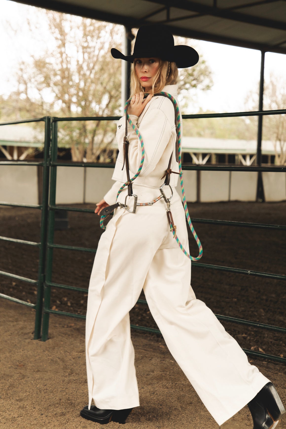 ROHE Cream Wide Leg Trousers (Sz. 42/6)