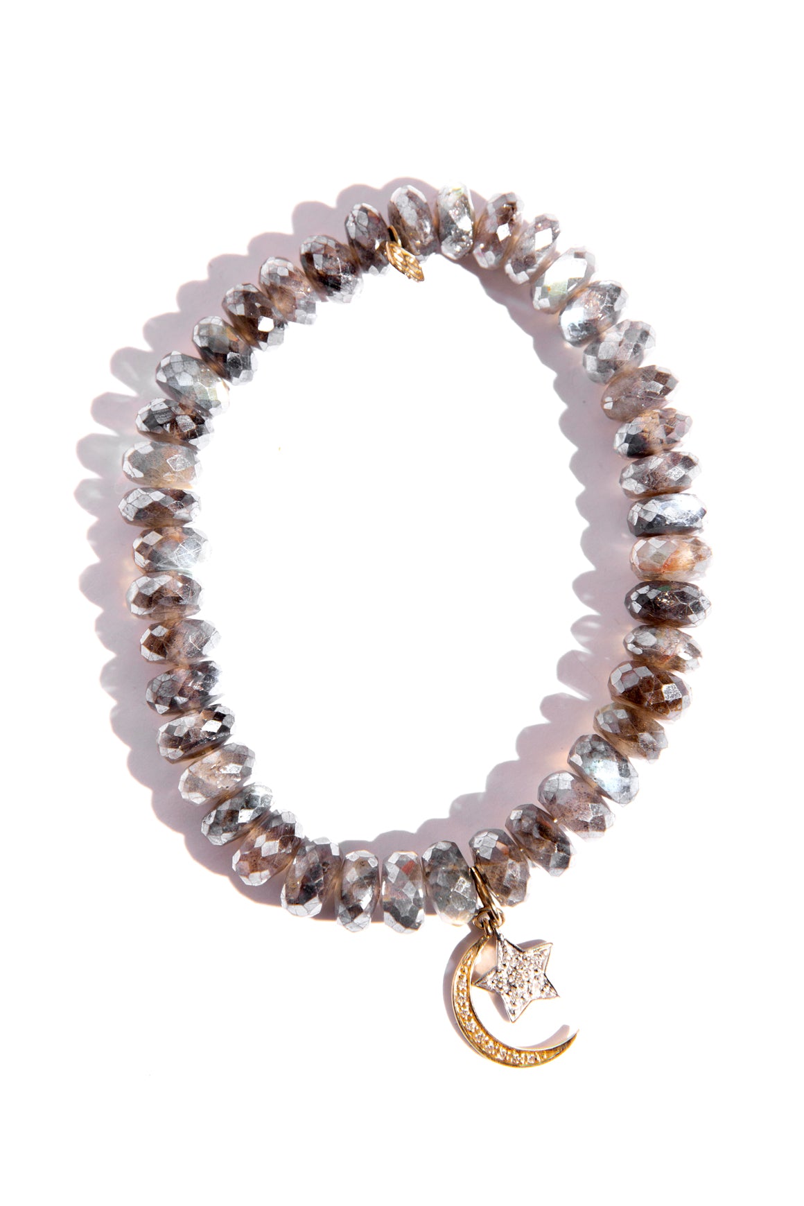 SYDNEY EVAN Mystic Labradorite Bracelet with Moon & Star Charm