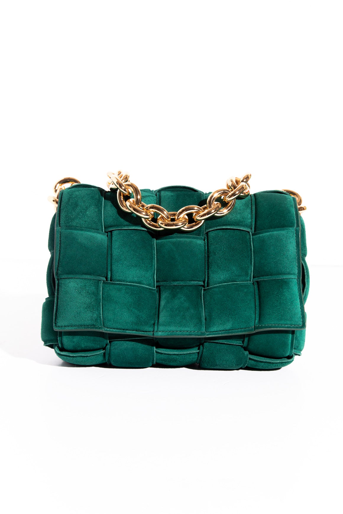 BOTTEGA VENETA Forest Suede Cassette Chain Bag