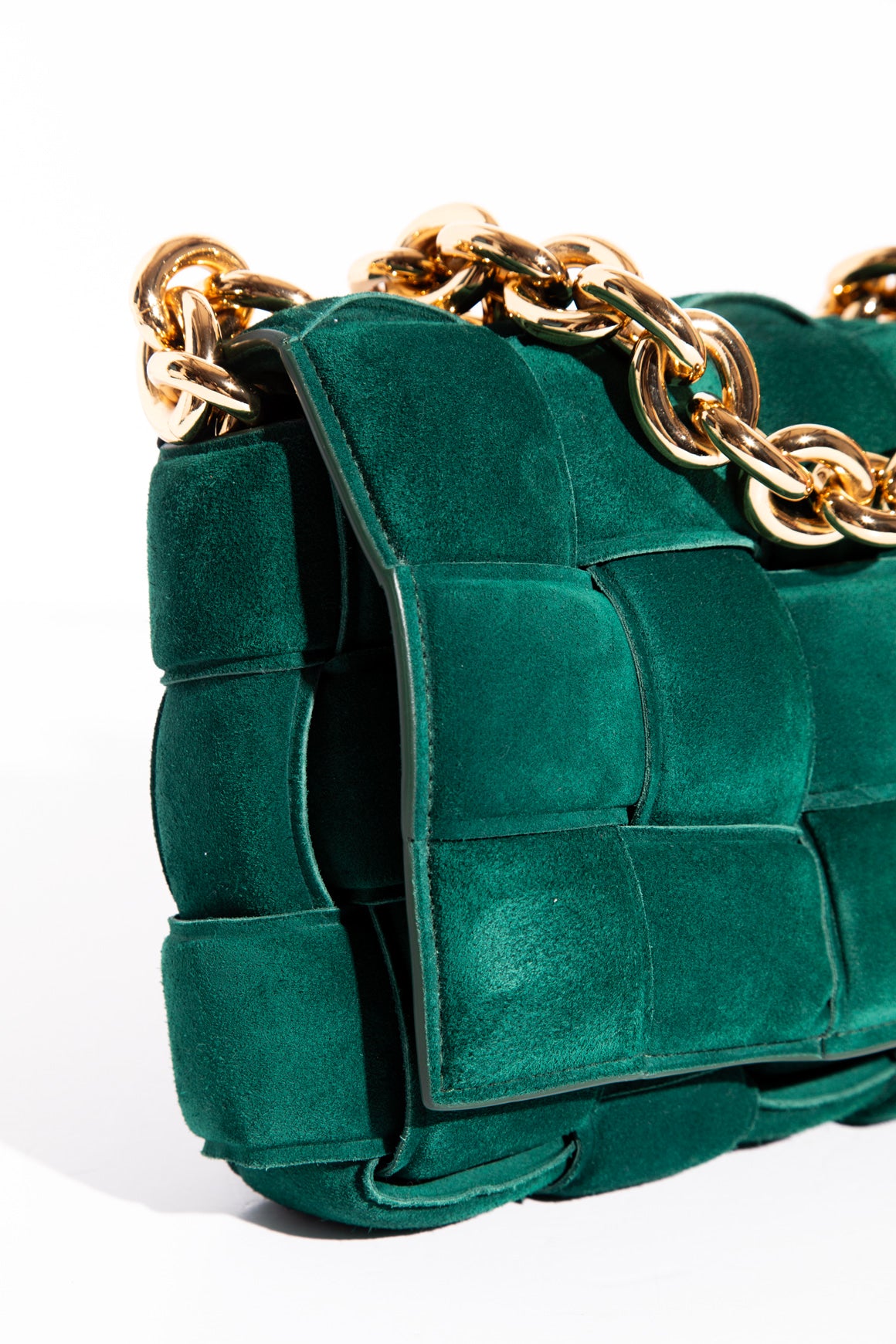 BOTTEGA VENETA Forest Suede Cassette Chain Bag