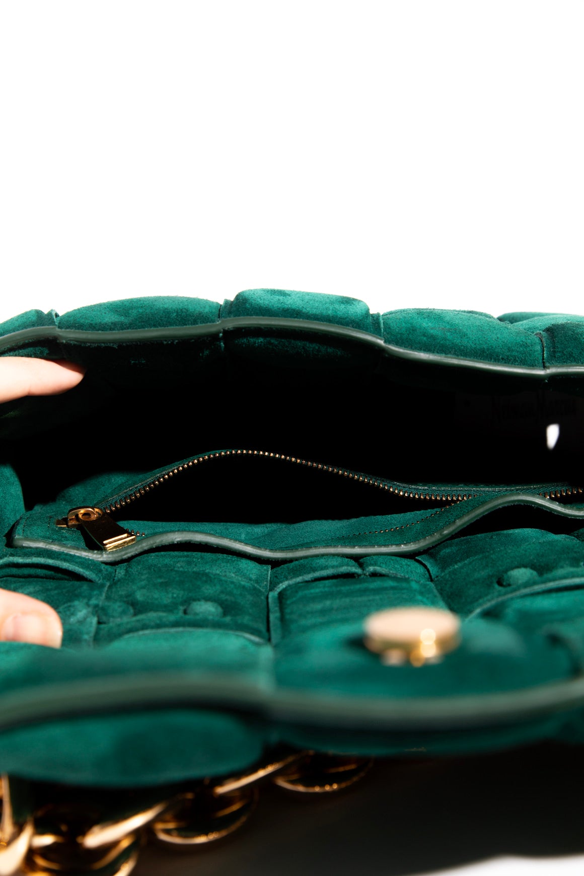 BOTTEGA VENETA Forest Suede Cassette Chain Bag