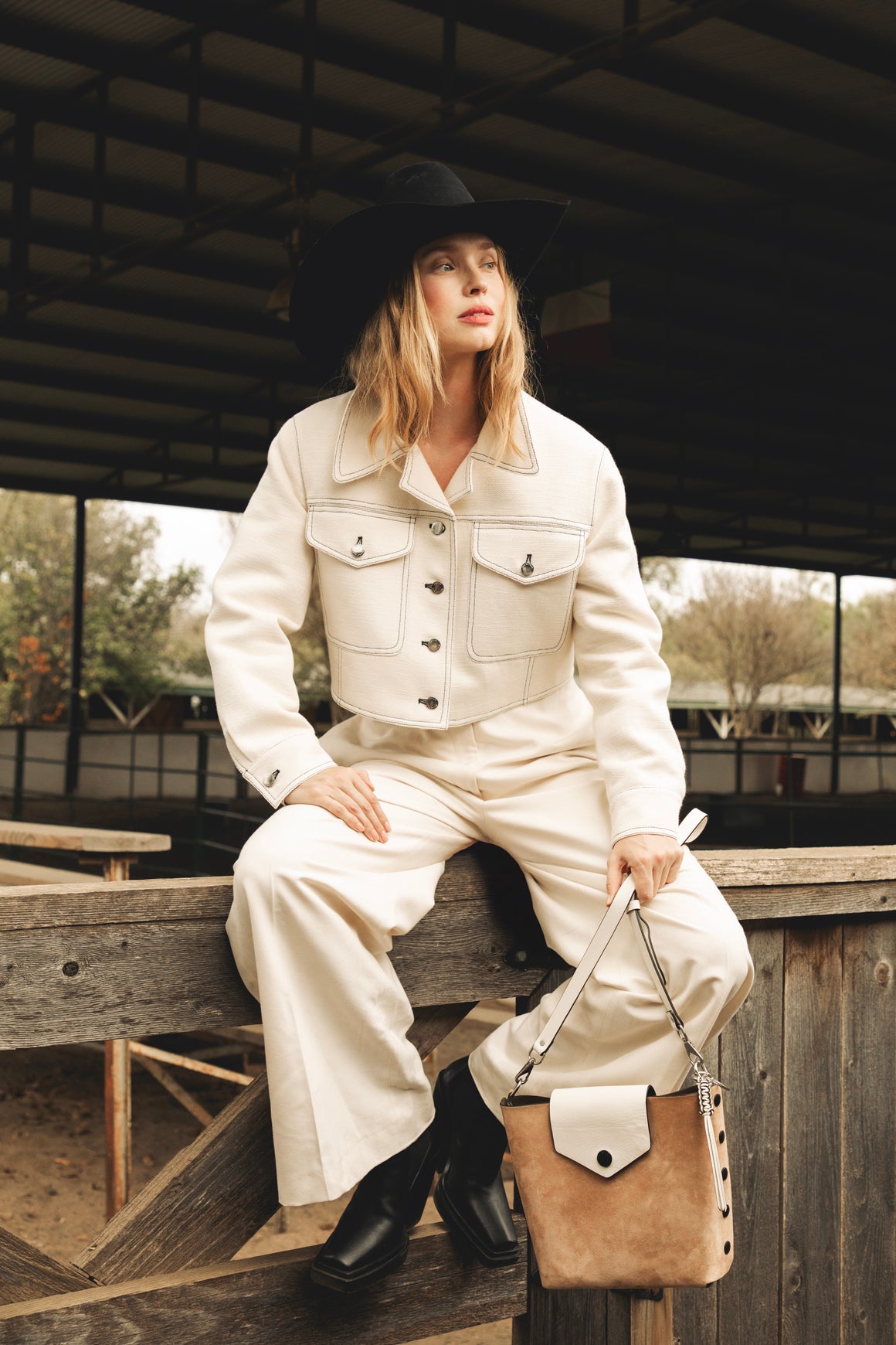 ROHE Cream Wide Leg Trousers (Sz. 42/6)