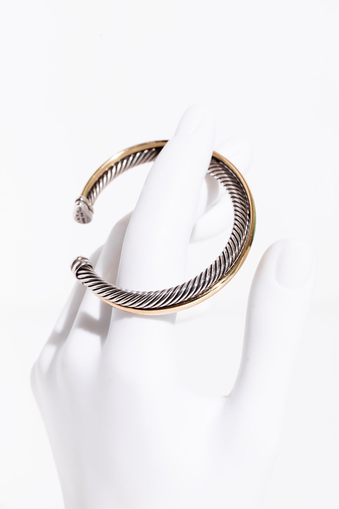 DAVID YURMAN Silver & Gold Crossover Two Row Cuff