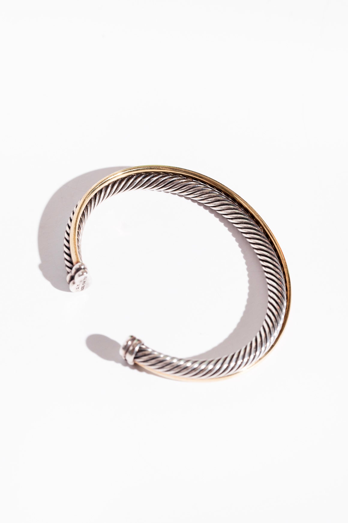 DAVID YURMAN Silver & Gold Crossover Two Row Cuff