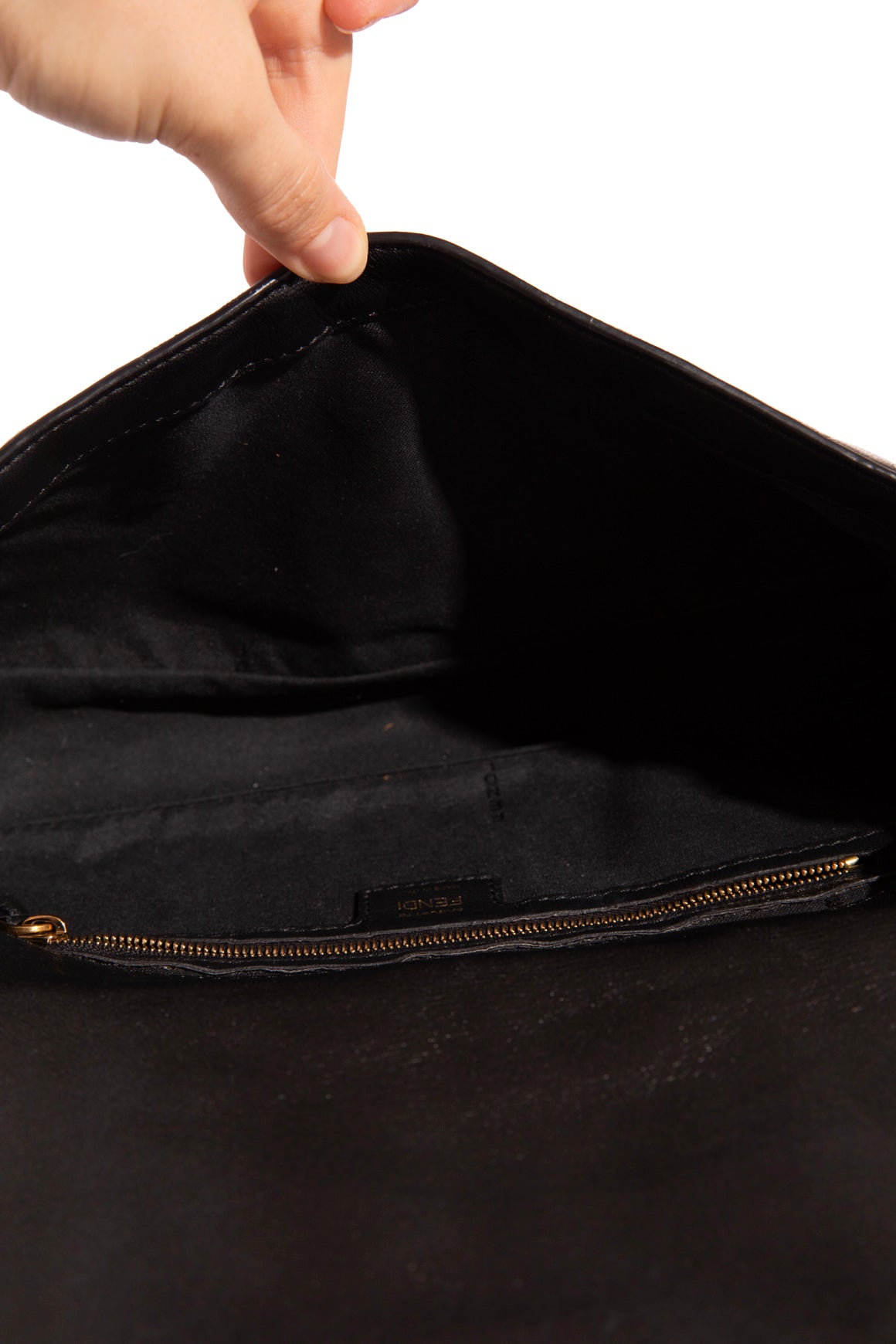 FENDI Black Nappa Baguette Bag