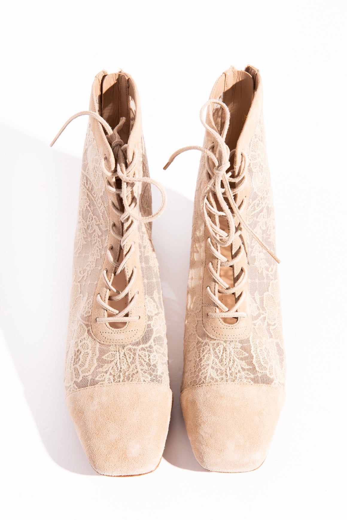CHRISTIAN DIOR Tan Suede + Mesh Naughtily-D Ankle Boot (Sz. 38)