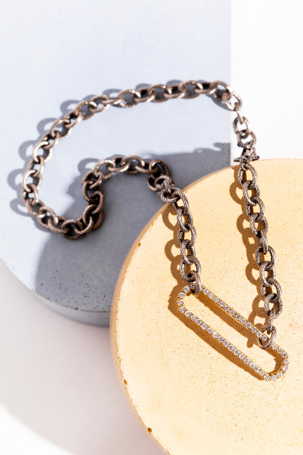 ARMENTA Double Wrap Pave Paperclip ID Bracelet