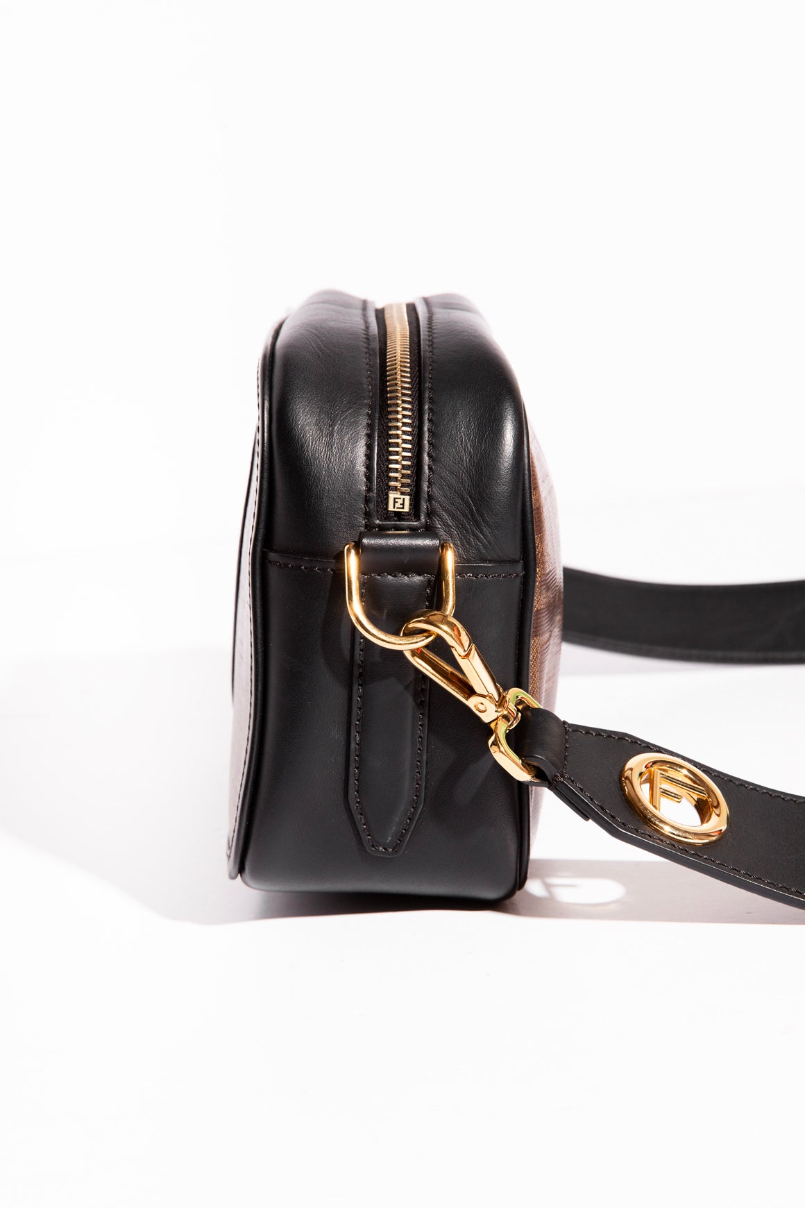 FENDI Brown + Black 'Roma Italy 1925' FF Camera Bag