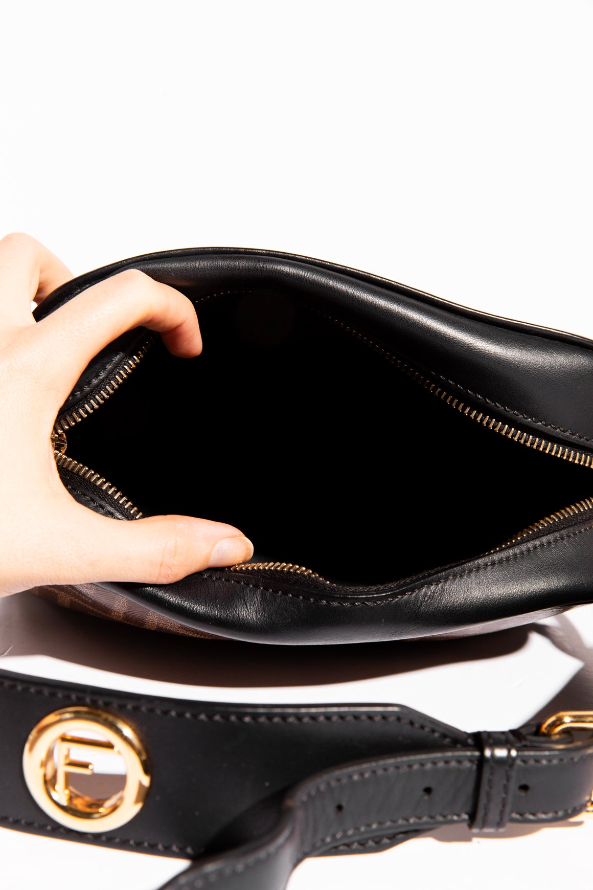 FENDI Brown + Black 'Roma Italy 1925' FF Camera Bag