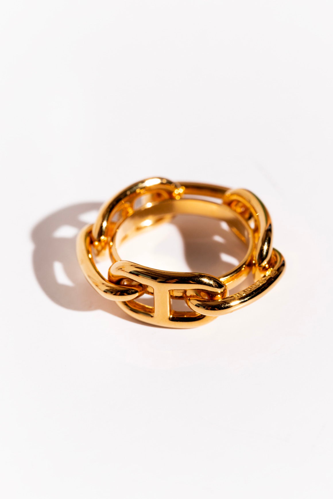 HERMES Gold Permabrass Regate Scarf Ring