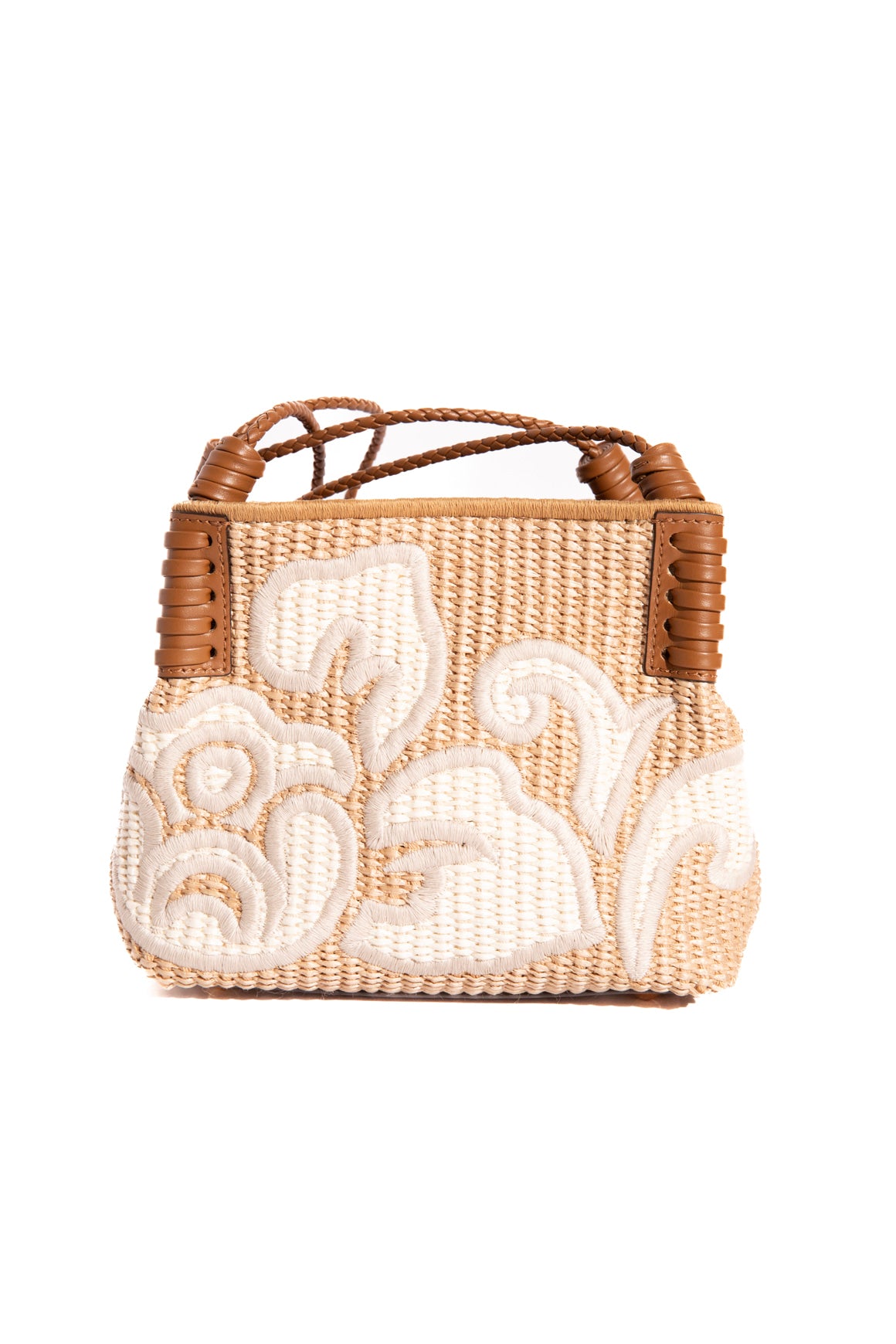 ETRO Raffia Natural Leather Detail Bucket Bag