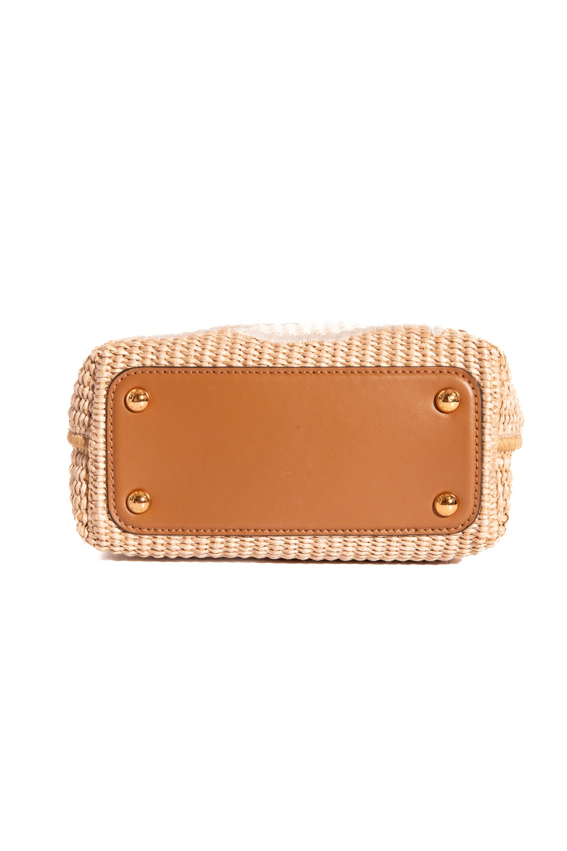 ETRO Raffia Natural Leather Detail Bucket Bag
