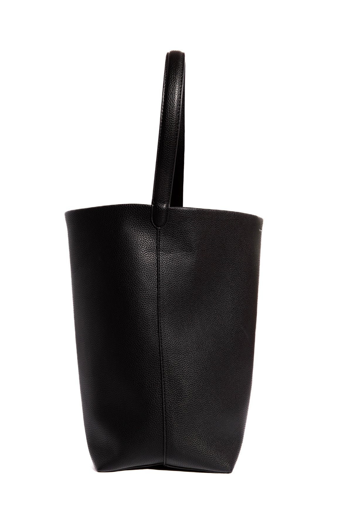 THE ROW Black N/S Park Tote in Grained Leather