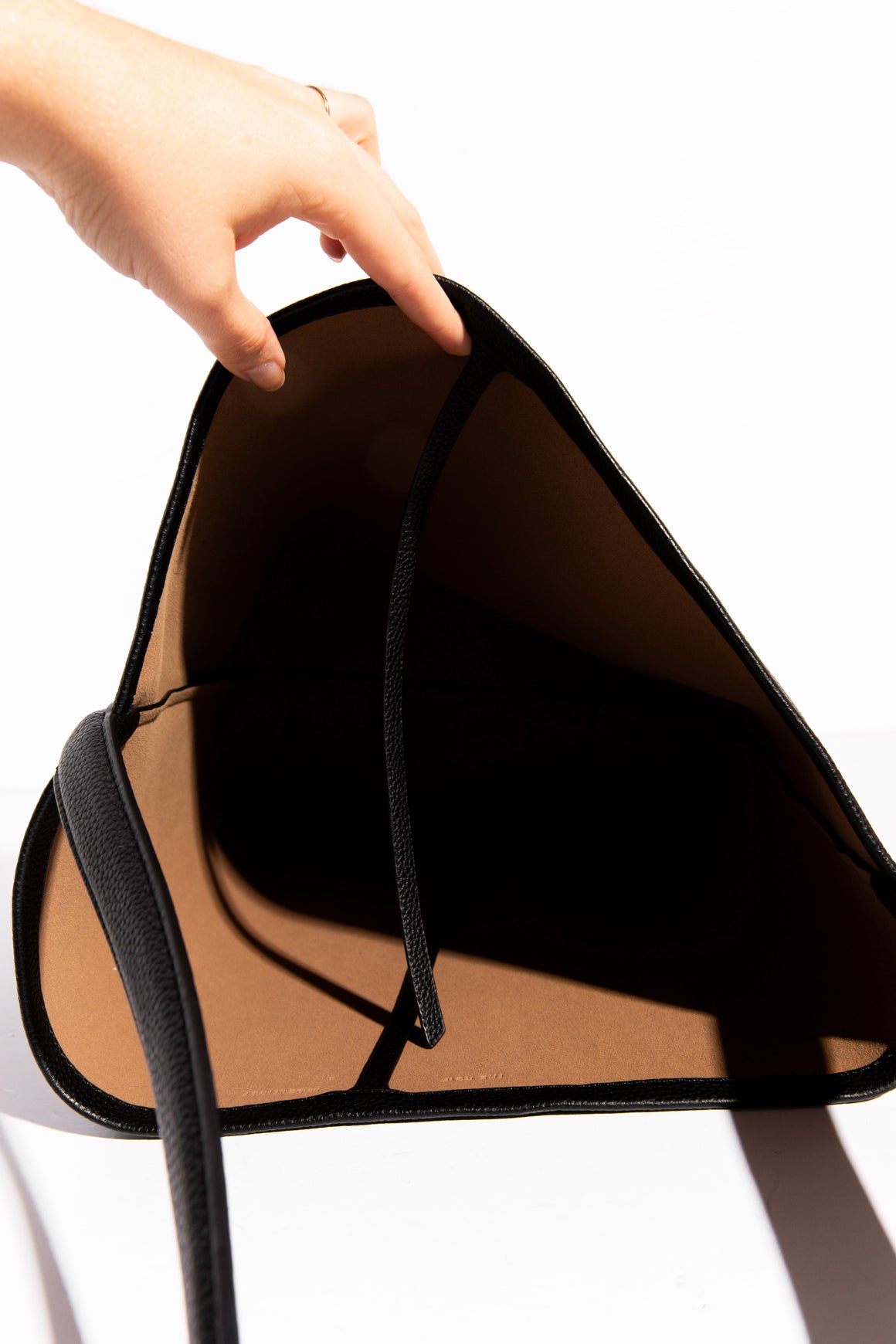 THE ROW Black N/S Park Tote in Grained Leather