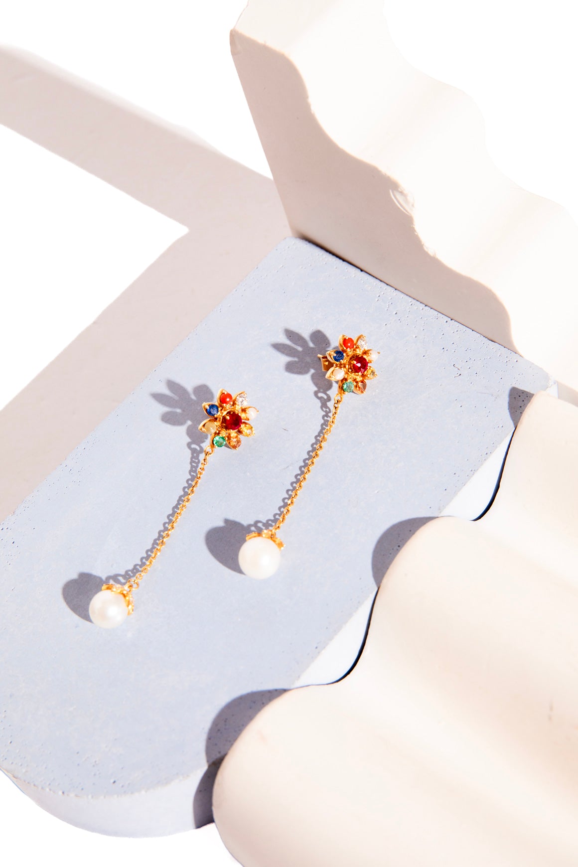 AMRAPALI 18K Diamond & Multi-Stone Pearl Drop Earrings