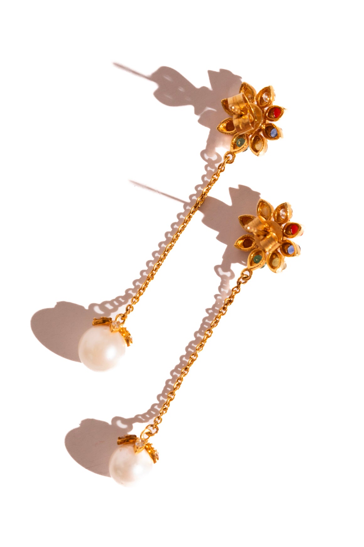 AMRAPALI 18K Diamond & Multi-Stone Pearl Drop Earrings