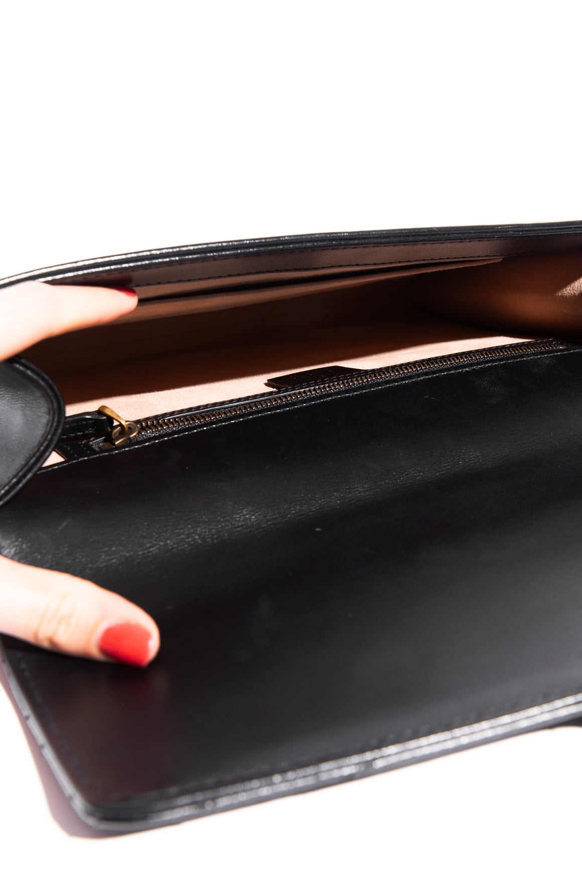 GUCCI Black Leather Large Marmont Clutch