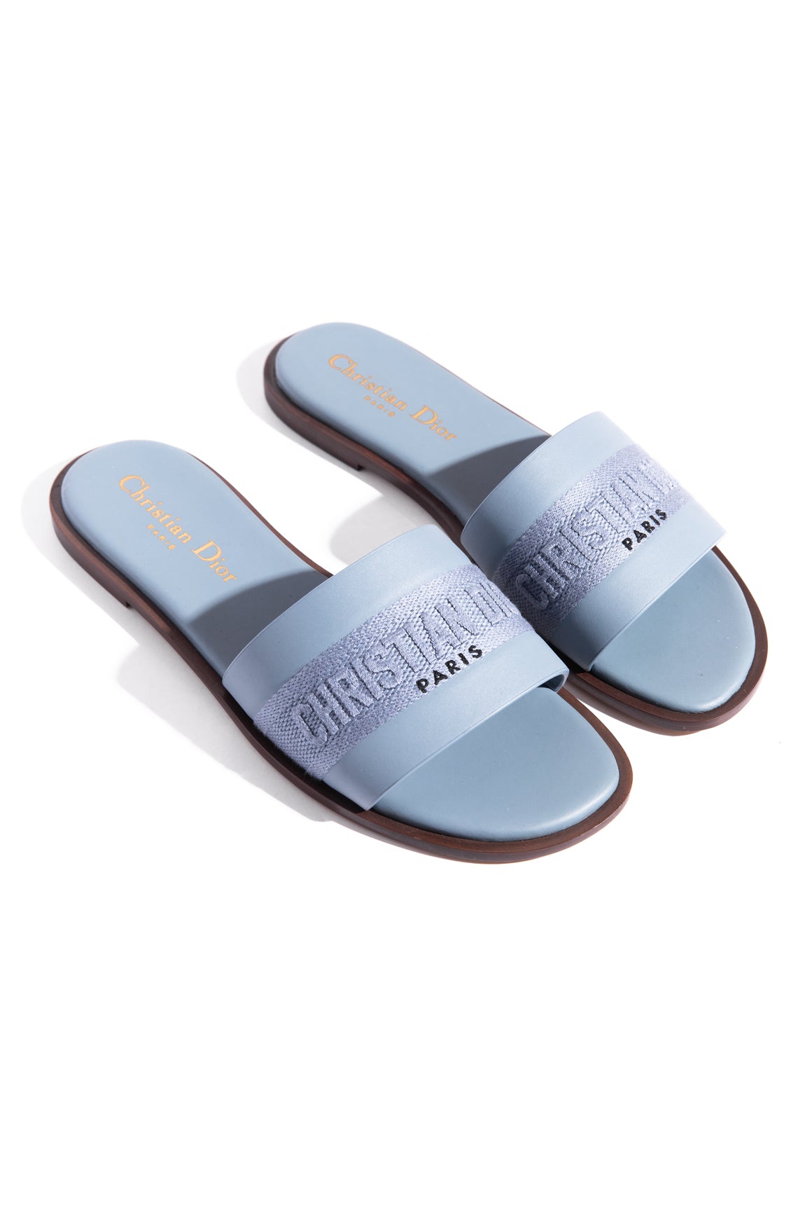 CHRISTIAN DIOR Blue "DWay" Slide Sandal (Sz. 35)