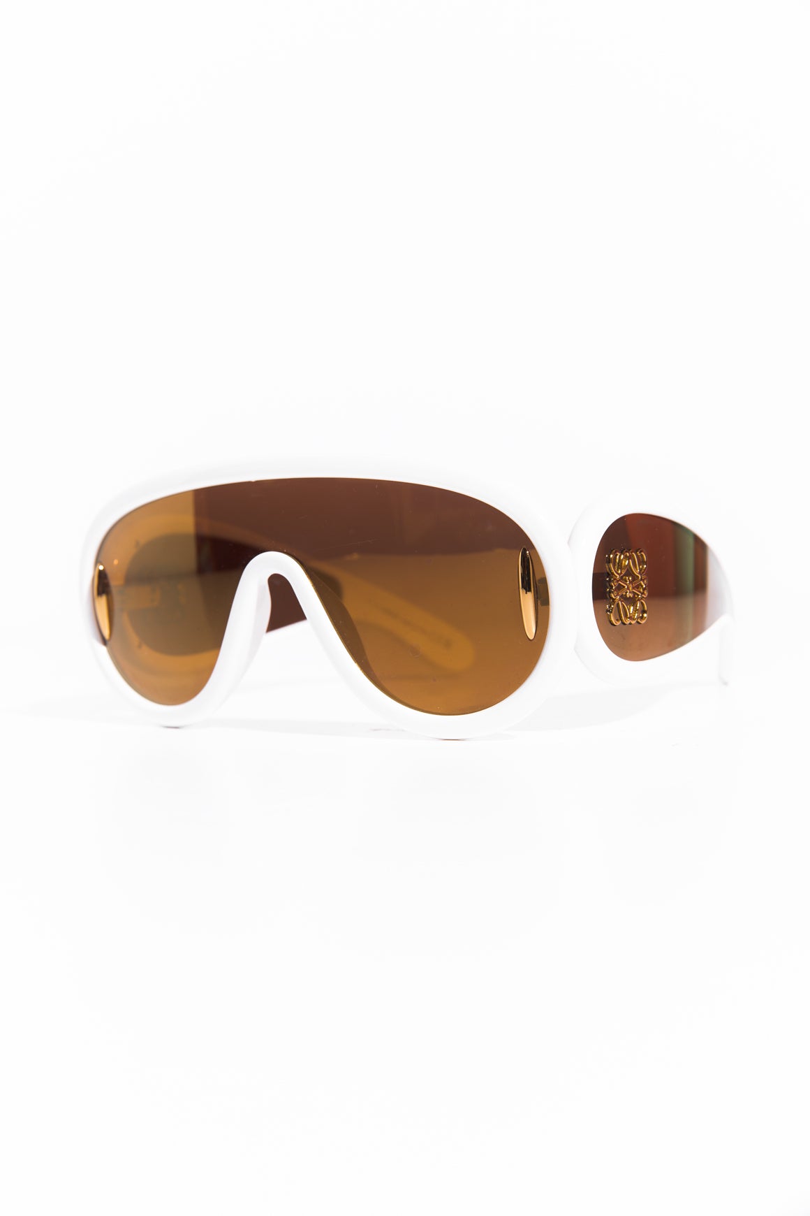 LOEWE White "Wave Mask" Oversized Sunglasses