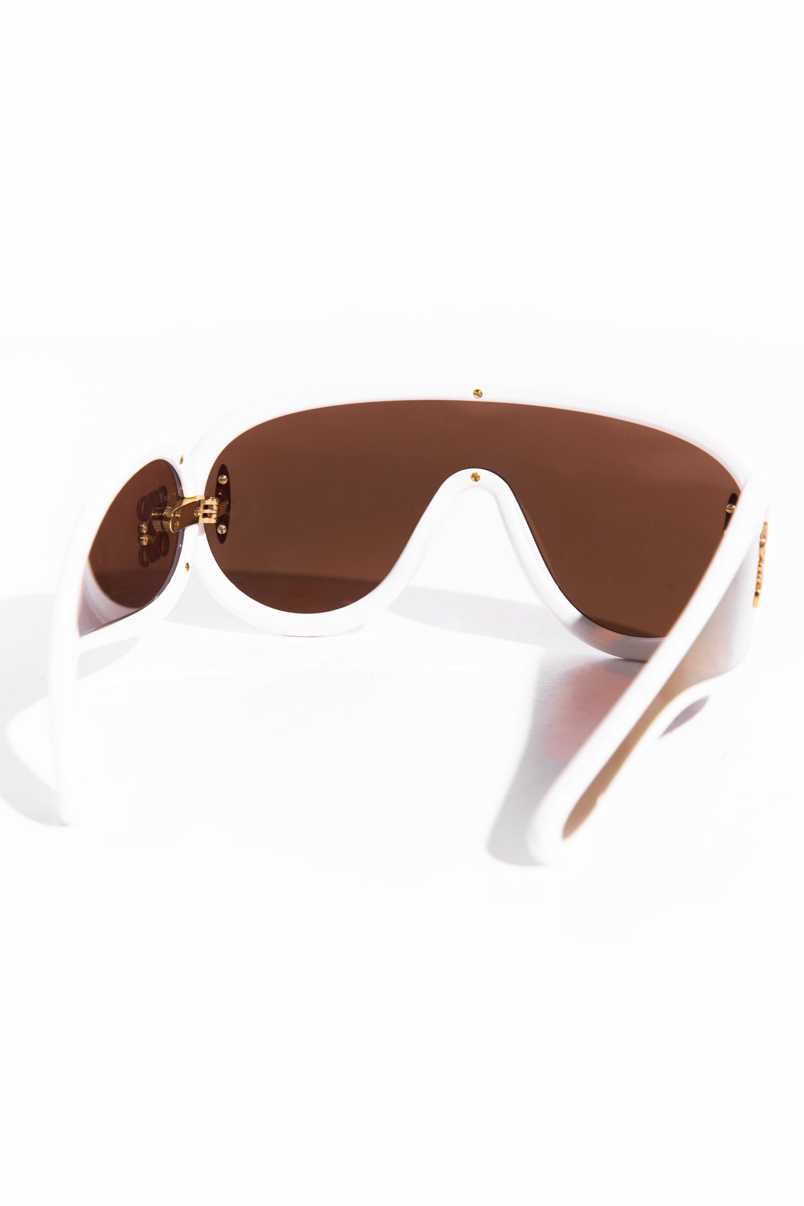 LOEWE White "Wave Mask" Oversized Sunglasses