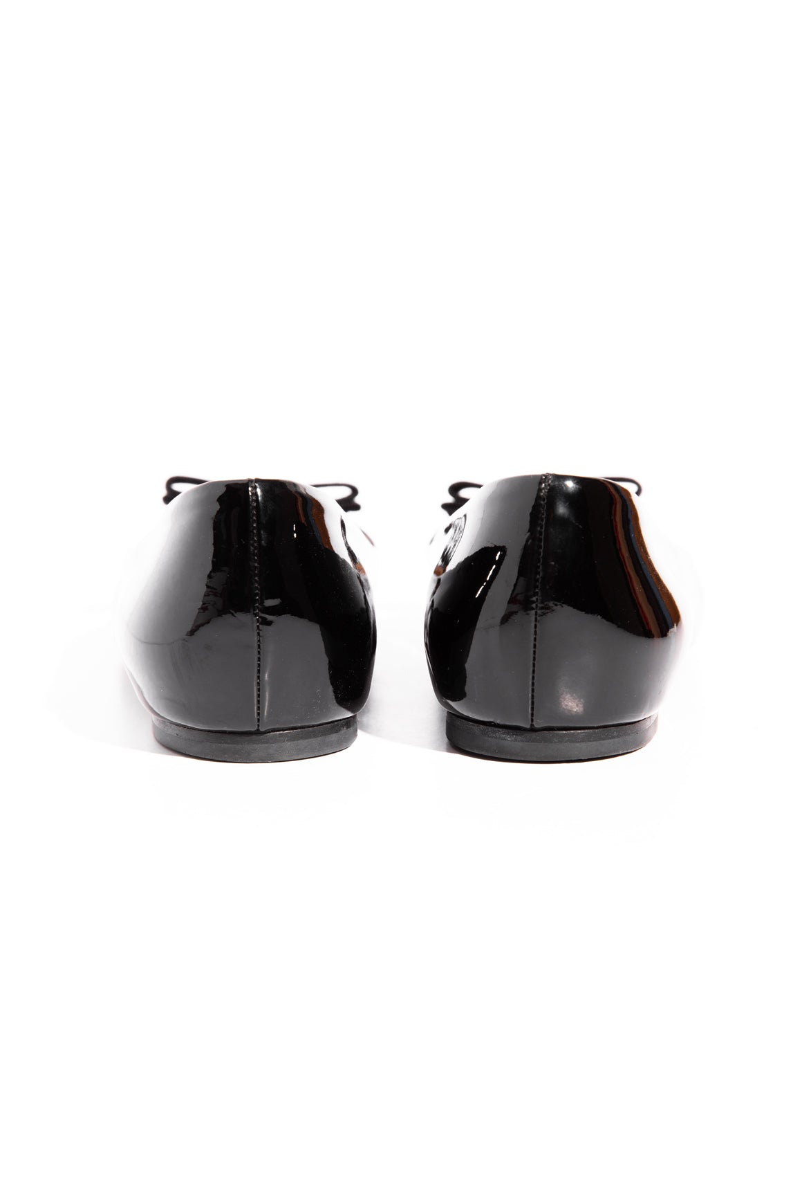 FERRAGAMO Black Patent "Varina" Ballet Flats (Sz. 9.5)