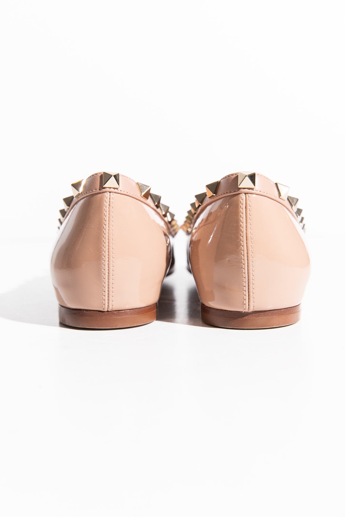 VALENTINO Rose Patent Rockstud Ballerina Flats (Sz. 38.5)