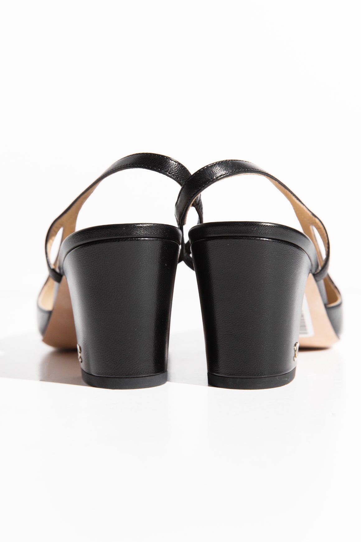 CHANEL Black Goatskin Slingbacks (Sz. 39 1/2)