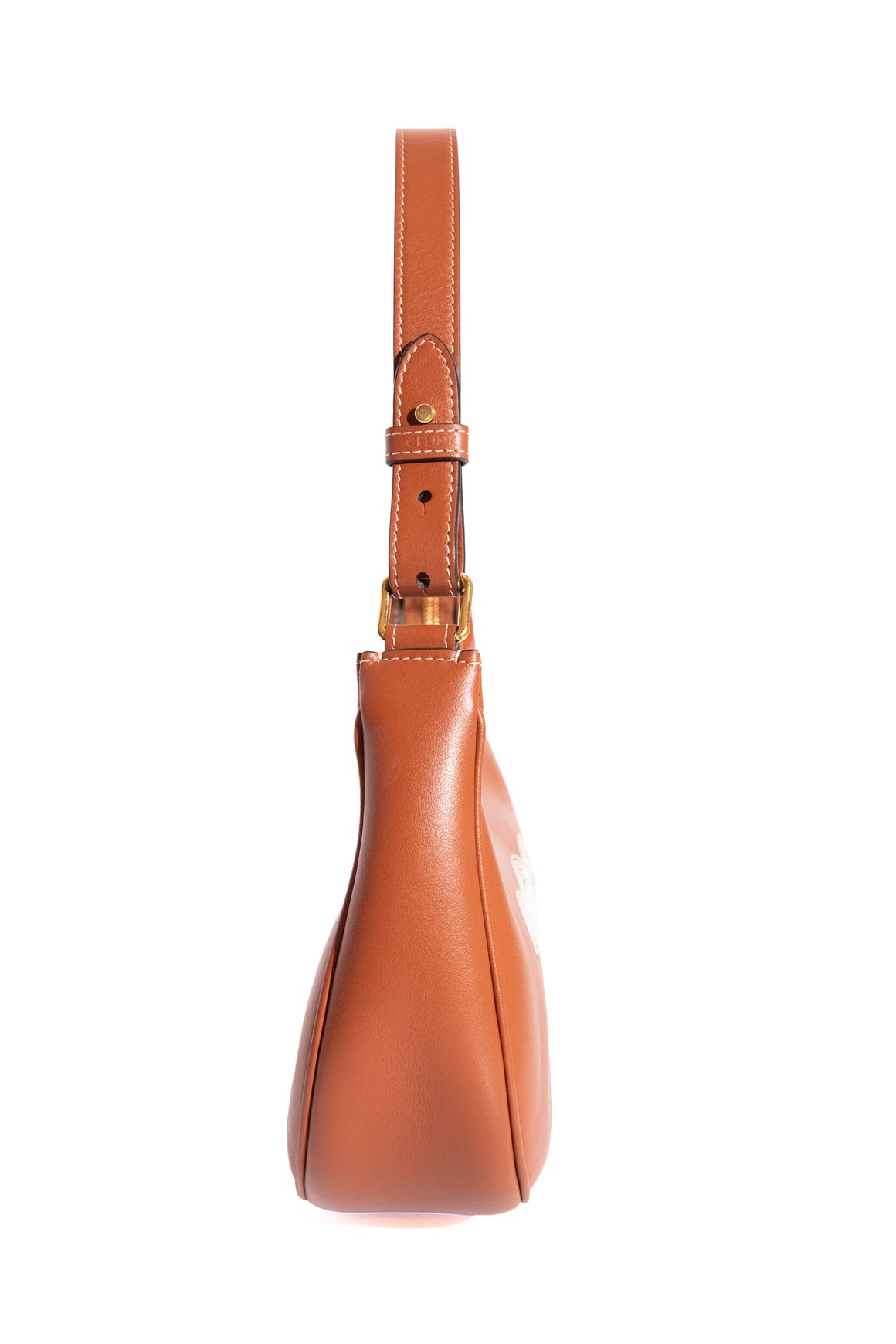 CELINE Tan Leather Stitched Triomphe Ava Bag