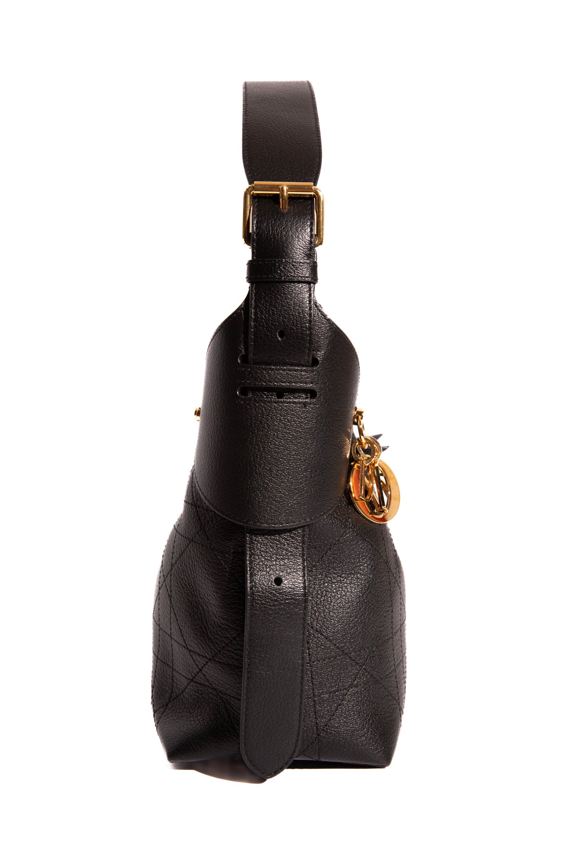 CHRISTIAN DIOR Black Leather Voyage Bag