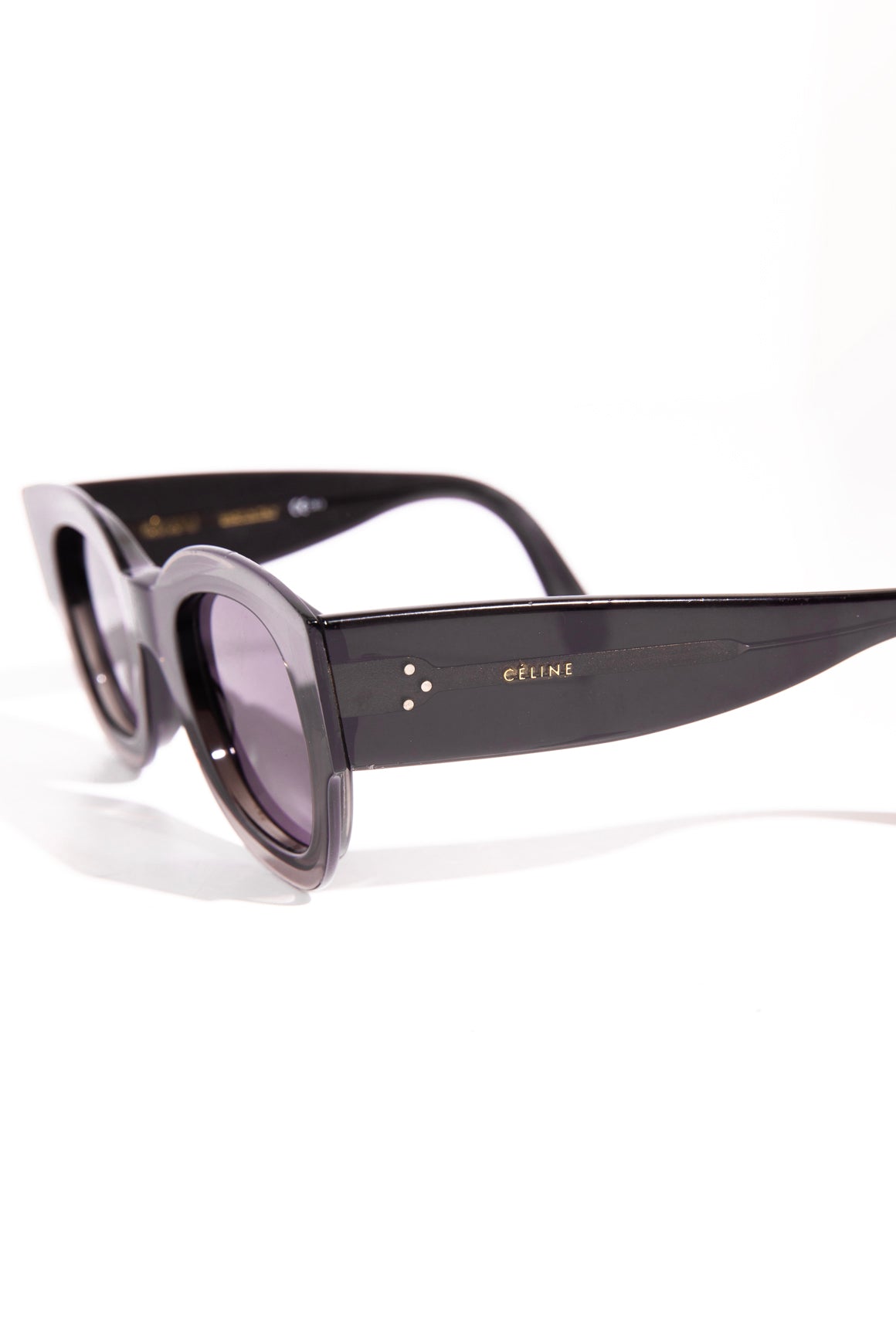 CELINE Black "Zoe" Wide Sunglasses