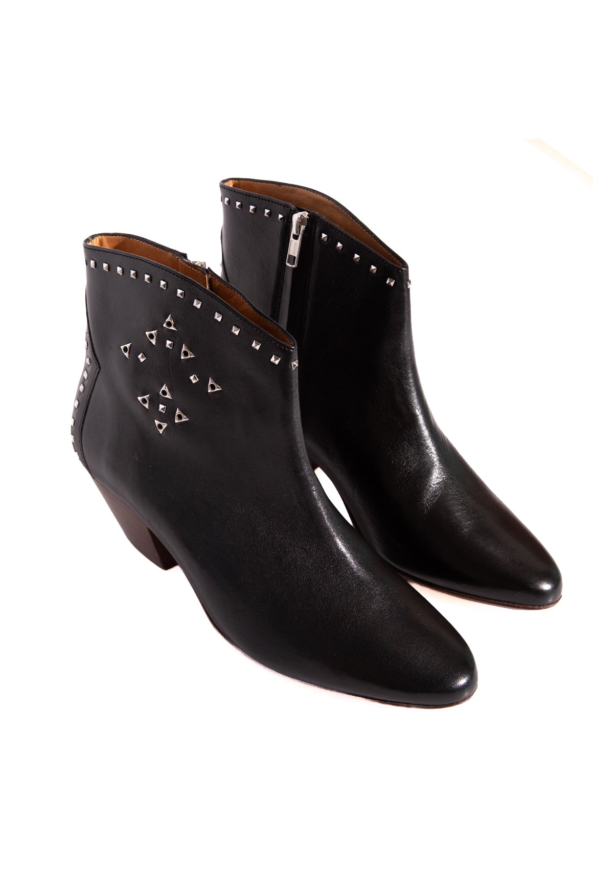 ISABEL MARANT Black Silver Stud Ankle Boots (Sz. 41)