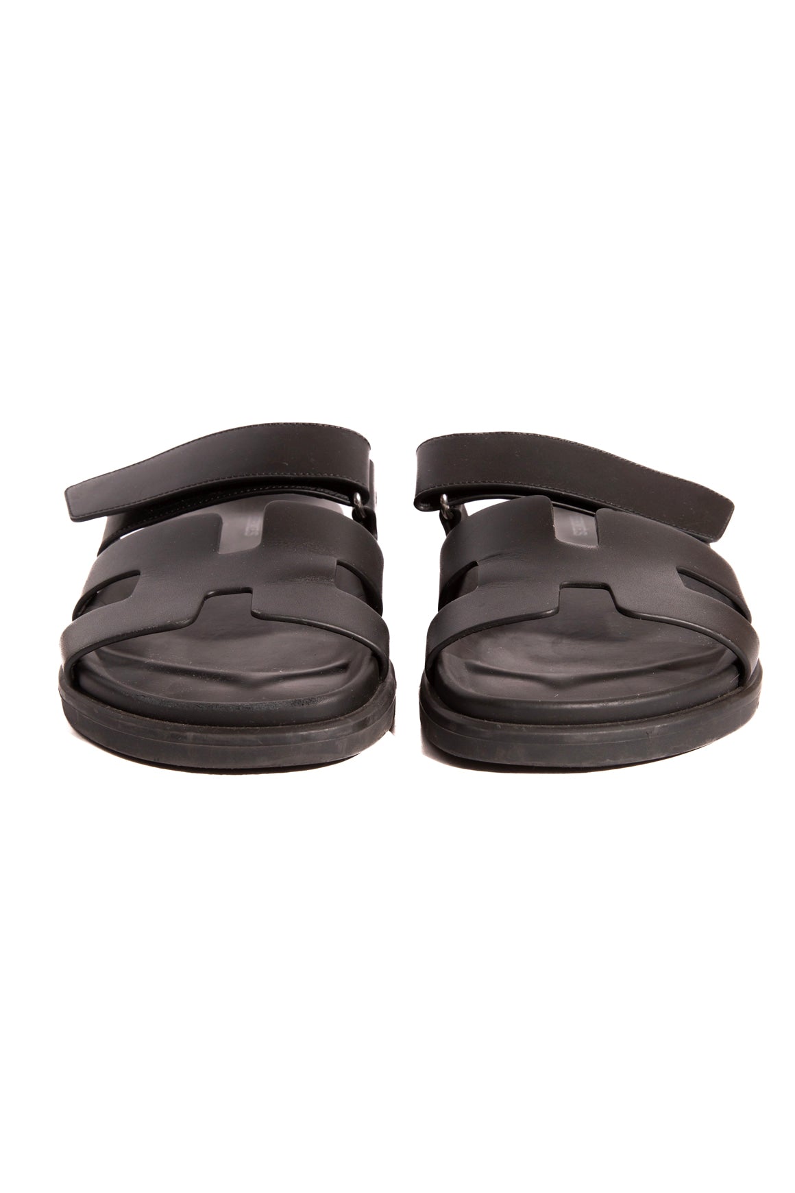 HERMES Black Chypre Velcro Sandals (Sz. 39)