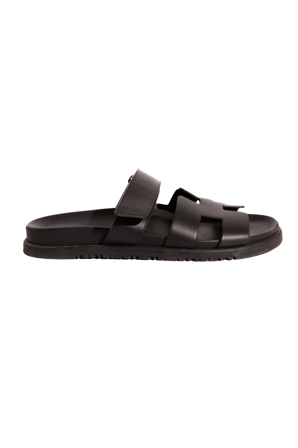 HERMES Black Chypre Velcro Sandals (Sz. 39)