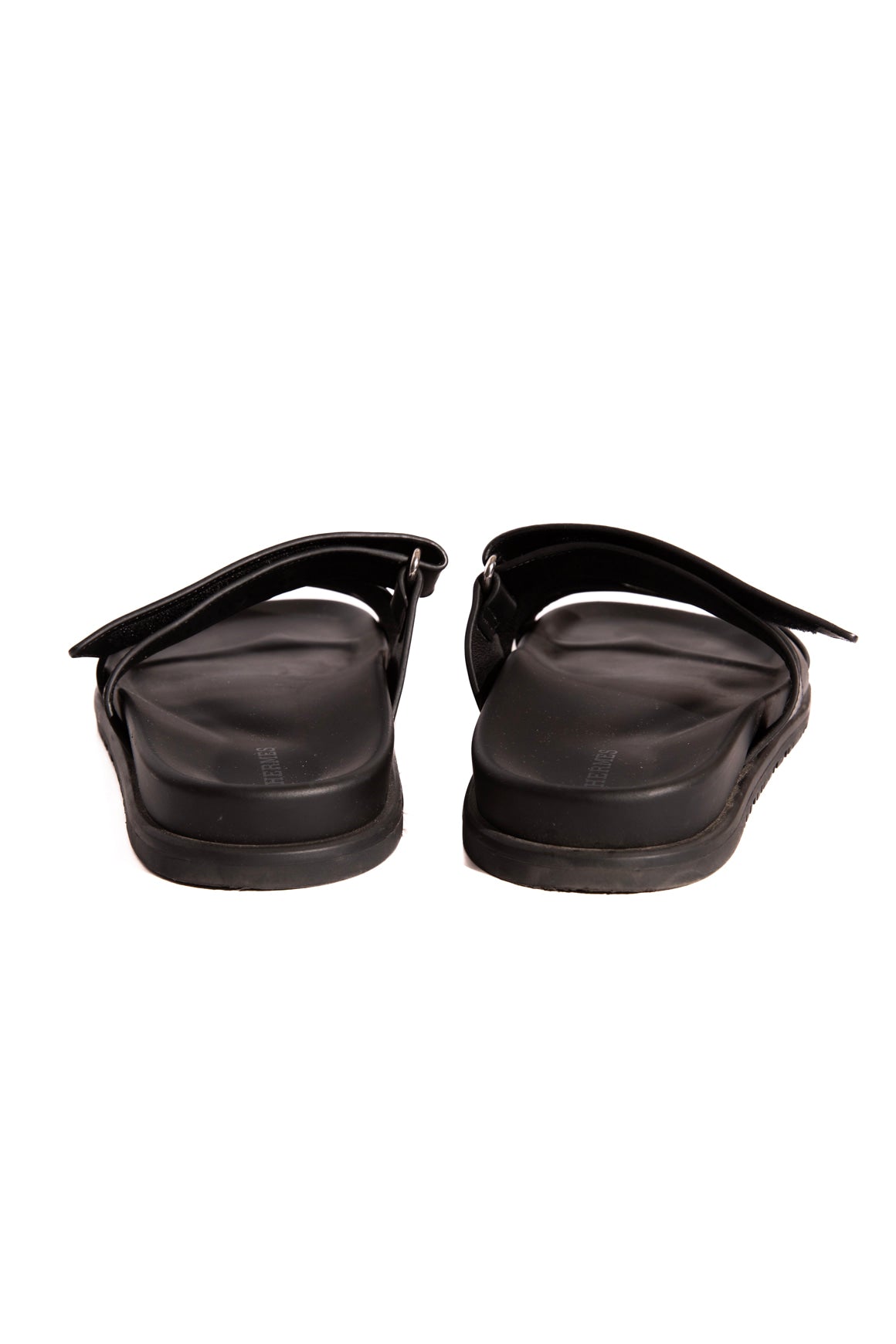 HERMES Black Chypre Velcro Sandals (Sz. 39)