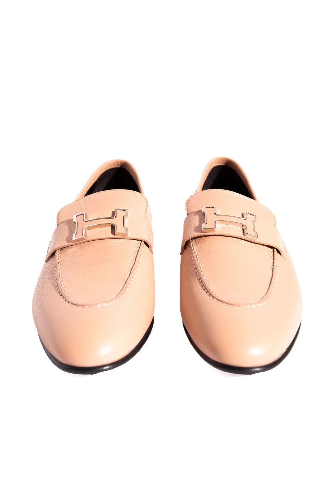 HERMES Nude leather Loafers (Sz. 38)