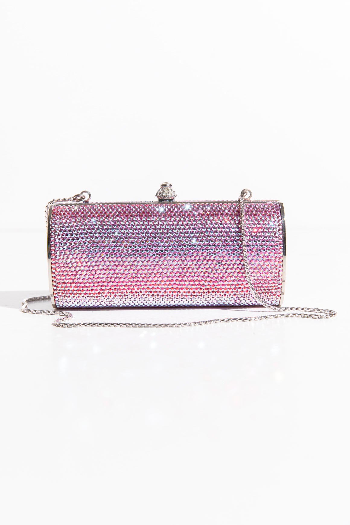 JUDITH LEIBER Pink Crystal Clutch