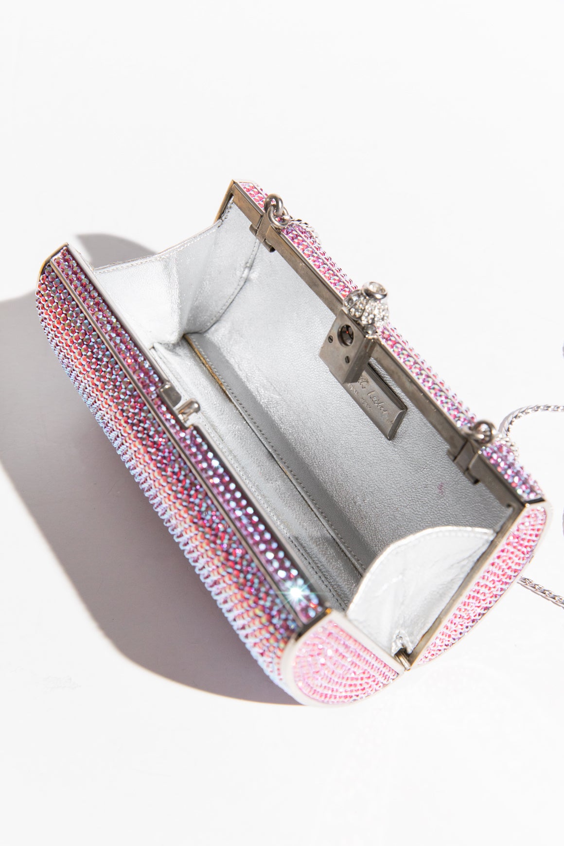 JUDITH LEIBER Pink Crystal Clutch