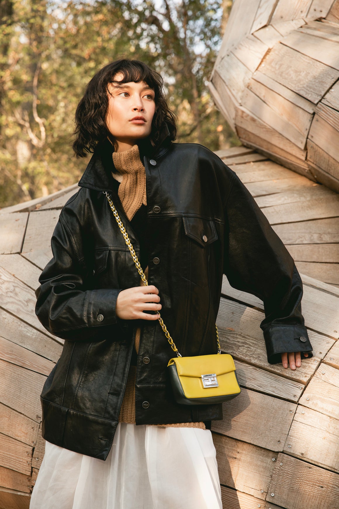 KHAITE Black Leather Button Front Oversized Jacket (Sz. 4)