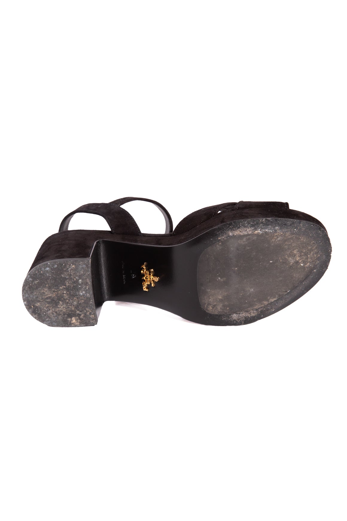 PRADA Black Suede Platform Sandal (Sz. 37)