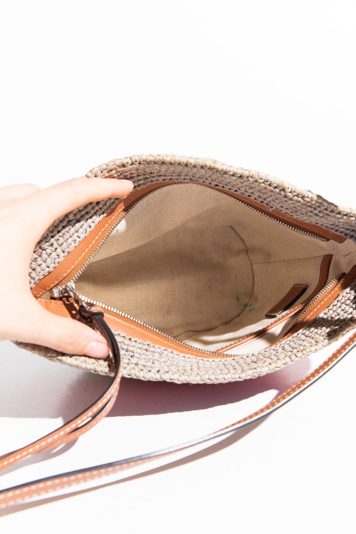 LOEWE Rainbow Stripe Raffia Crossbody