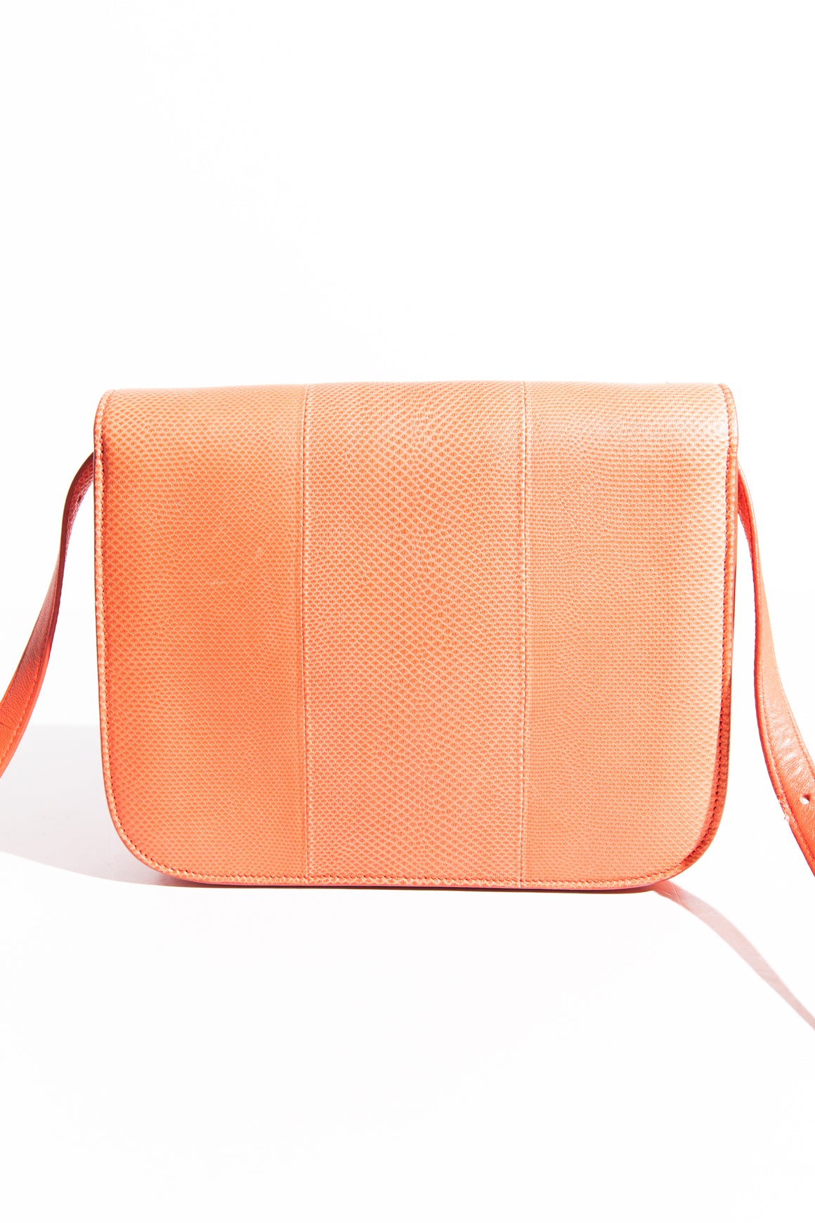 CELINE Orange Lizard Box Crossbody