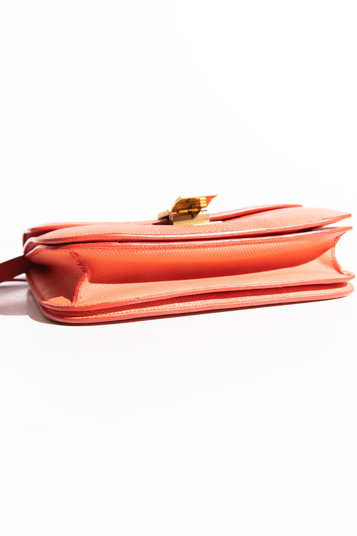 CELINE Orange Lizard Box Crossbody