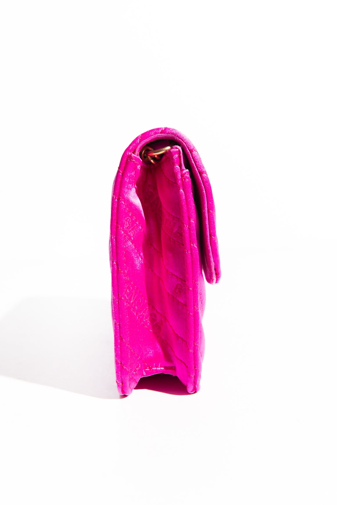 BALENCIAGA Hot Pink Satin Logo WOC