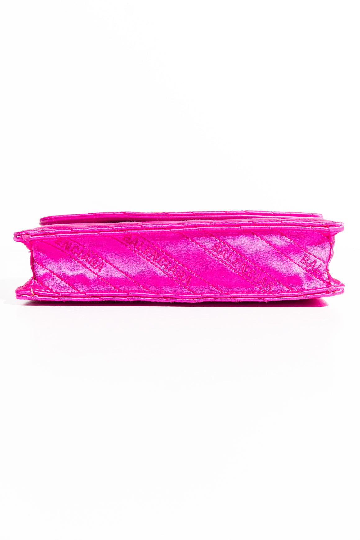 BALENCIAGA Hot Pink Satin Logo WOC