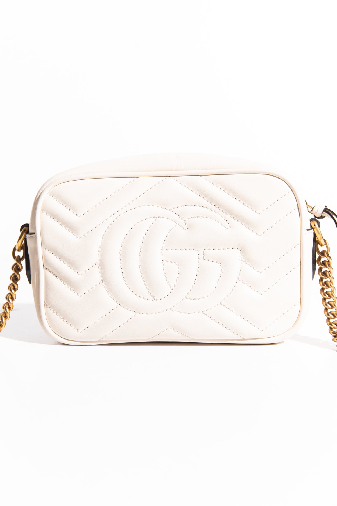 GUCCI Ivory Matelasse Leather Camera Bag