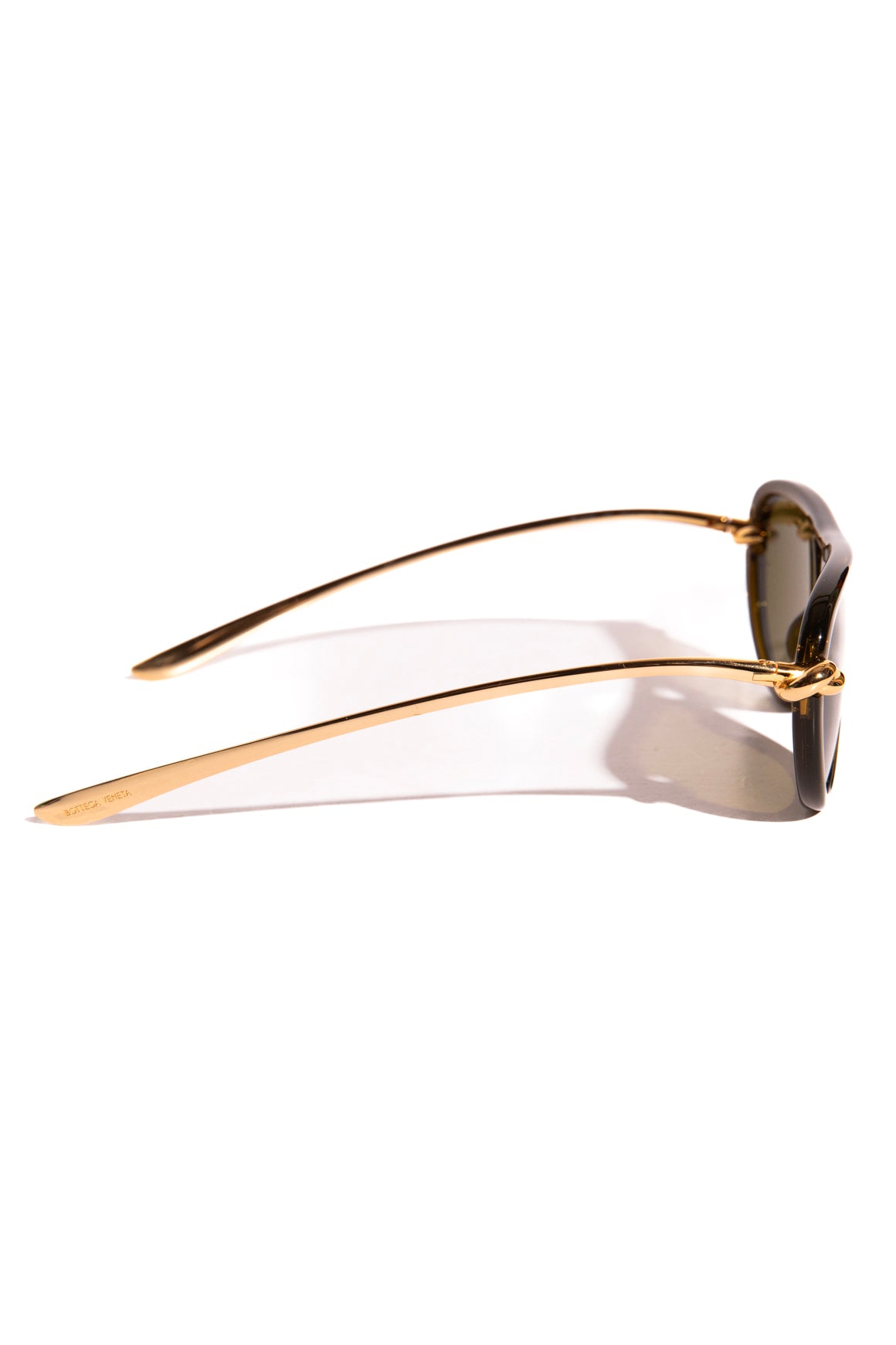 BOTTEGA VENETA Olive Gold Knot Aviator Sunglasses