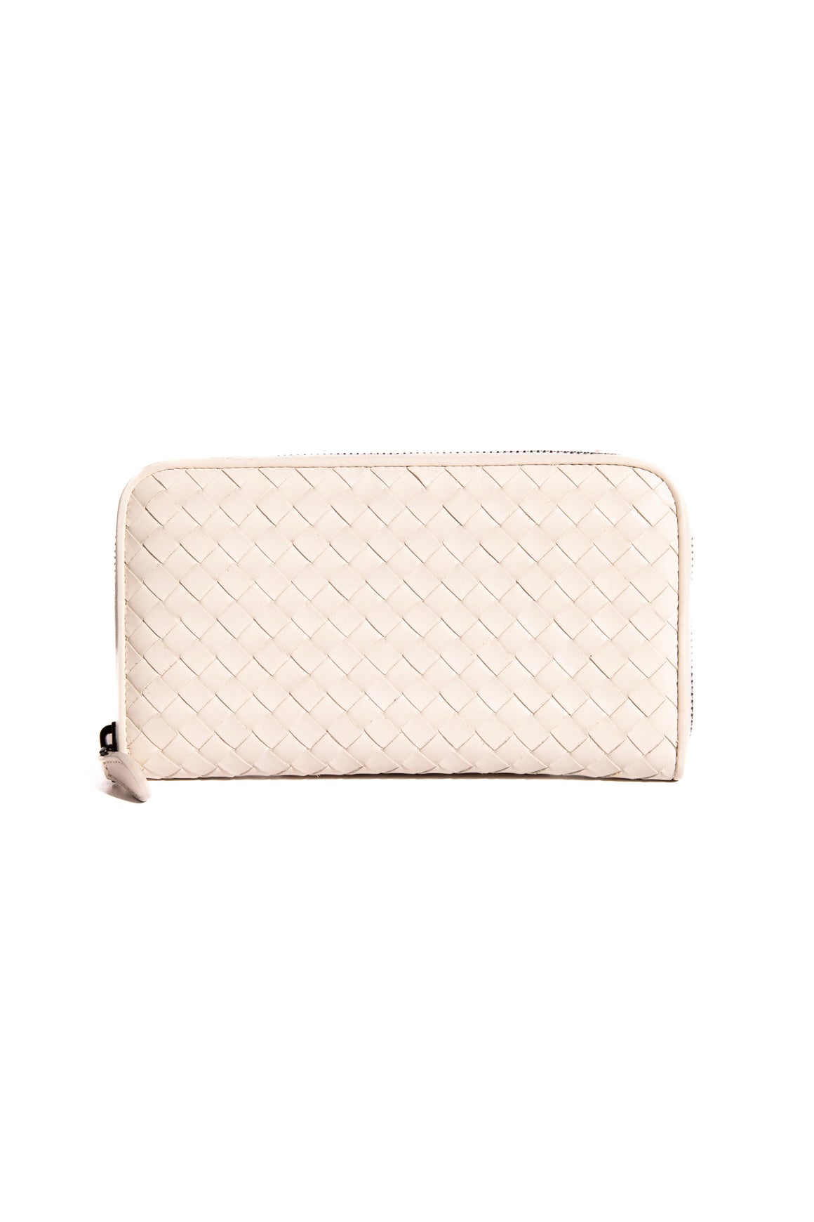 BOTTEGA VENETA White Intrecciato Long Zip Wallet